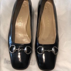 Vintage Classic Black Gucci Horsebit Low Heels